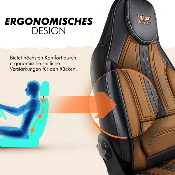 Pkw Sitzbezüge passend für VW Sharan in Schwarz Braun Pilot 9.14