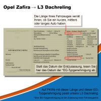 Dachreling passend für Opel Zafira Life L3  Baujahr ab 2019 Schwarz mit TÜV und ABE