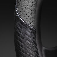 Lenkradbezug aus Kunstleder Universal für 37-39cm durchmesser, Schwarz