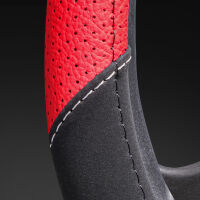 Lenkradbezug aus Kunstleder Universal für 37-39cm durchmesser, Rot-Schwarz