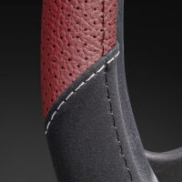 Lenkradbezug aus Kunstleder Universal für 37-39cm durchmesser, Dunkelrot-Schwarz