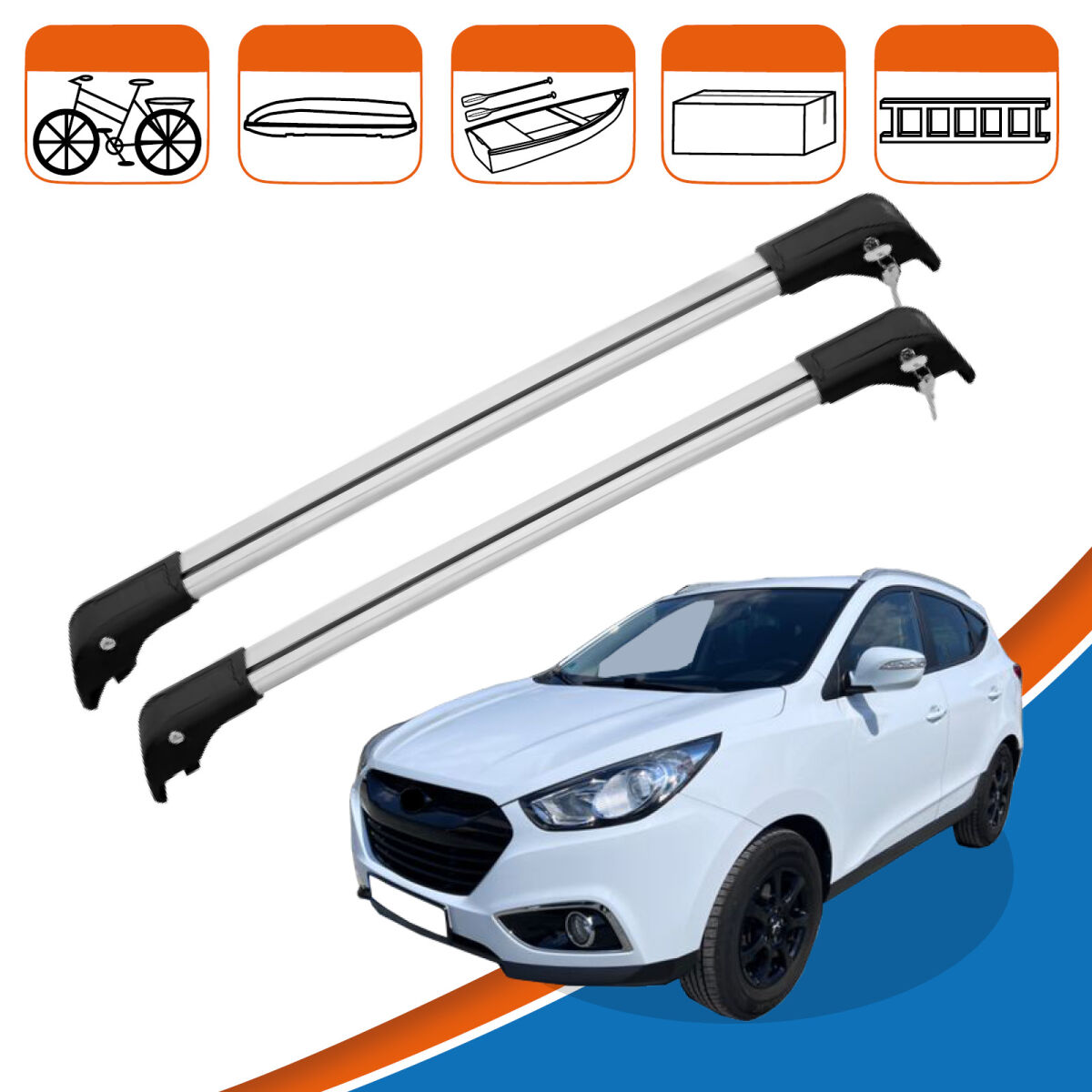 MTM Fussmatten für Hyundai ix35 2010-2015 Passform wie Original aus Velours, Automatten mit Absatzschoner aus Textile, Rand rutschhemmender, cod. One 1456