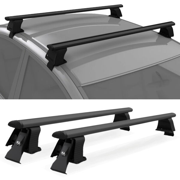 Dachträger passend für Ford Mondeo IV 5-türer Baujahr ab 2014 V3 in schwarz (Montage am Türrahmen)