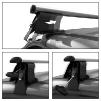 Dachträger passend für Seat Mii 3-türer Baujahr ab 2012 V3 in schwarz (Montage am Türrahmen)