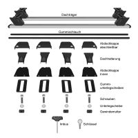 Dachträger passend für Lancia Ypsilon 5-türer Baujahr 2011-2015 V3 in silber (Montage am Türrahmen)