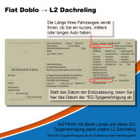 Dachreling passend für Fiat Doblo L2 mittel Baujahr 2010 Schwarz mit TÜV und ABE