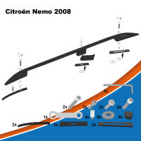 Dachreling passend für Citroen Nemo Baujahr 2008 Schwarz mit TÜV und ABE