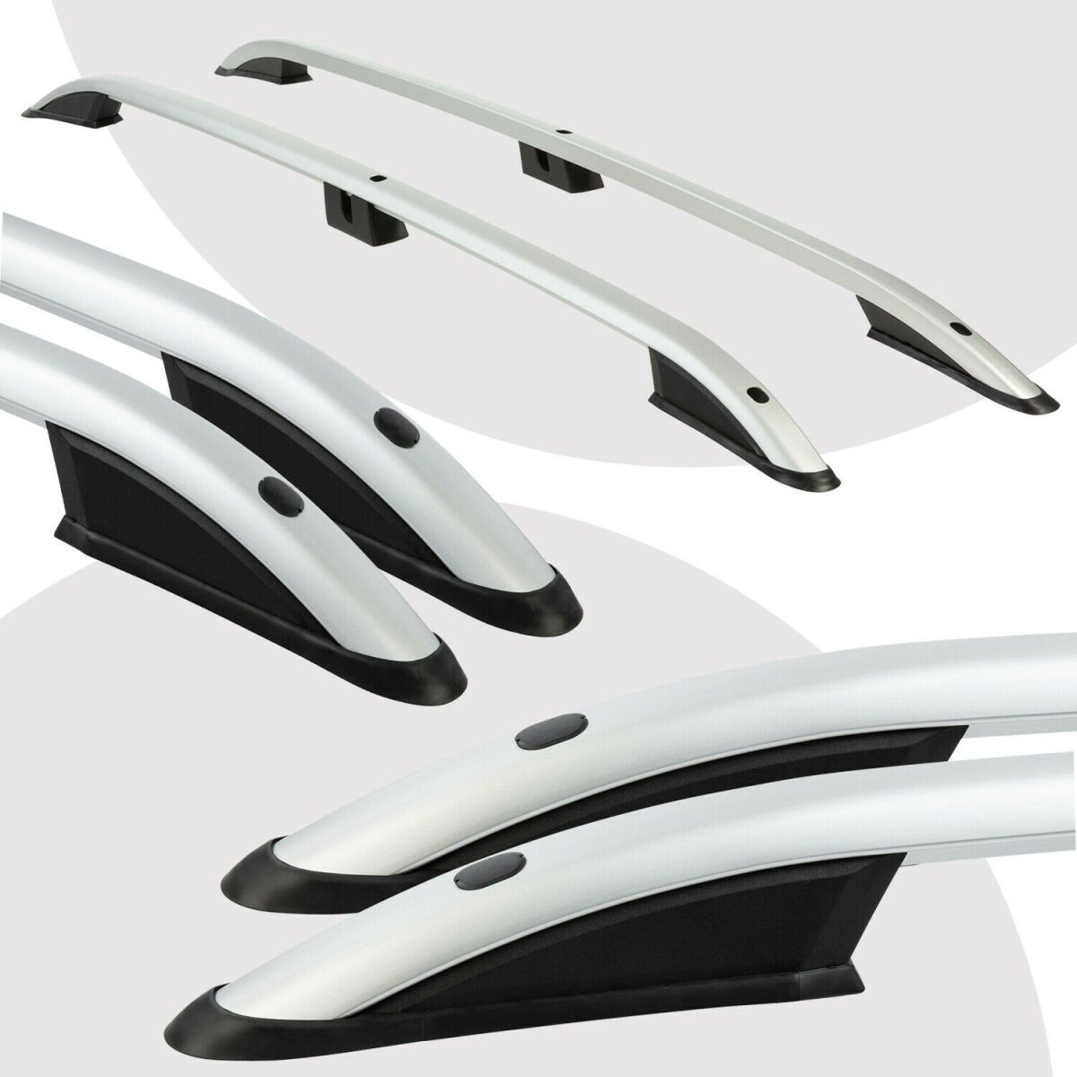 Dachreling Dachgepäckträger für Renault Trafic 2014-2024 Kurzer Alu Schwarz main image 1