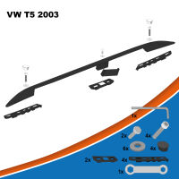 Dachreling passend für VW T5 L2  Baujahr ab 2003 Schwarz mit TÜV und ABE