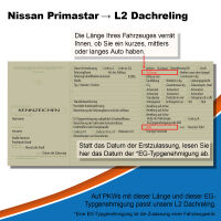 Dachreling passend für Nissan Primastar L2  Baujahr ab 2001-2015 Schwarz mit TÜV und ABE